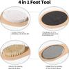 Grinding Stone 4-in-1 Double-sided Foot Scrubber Wooden Exfoliating Foot Scrubber  Personal Care