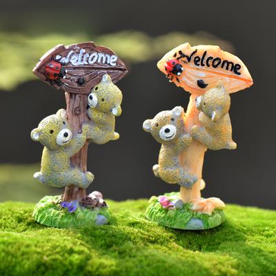 שלטי דוב שרף 1 יחידות לקישוט נוף מיקרו לגן פיות/אזוב טרריום