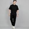 Seinteukeulu Tapered Cut Crop Half-Band Pants Tch-326 Black