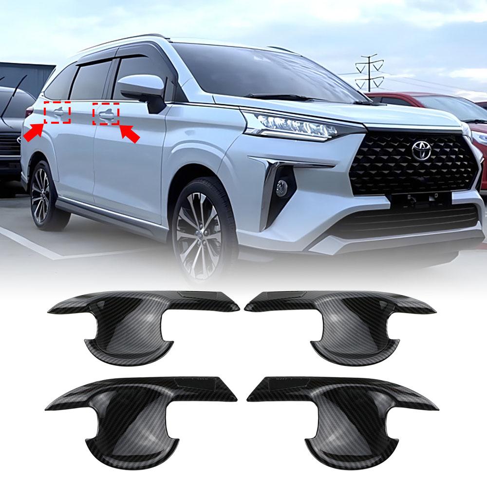 Carbon Fiber Car Door Handle Bowl Cover Trim Frame for Toyota Avanza Premio Veloz Cross 2022 2023 2024 Door Handle Stickers