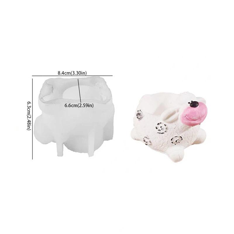 Sheep Flower Pot Candle Silicone Mold Diy Sheep Gypsum Resin Aromatherapy Candlestick Decor Handmade Cute Animal Creative Crafts