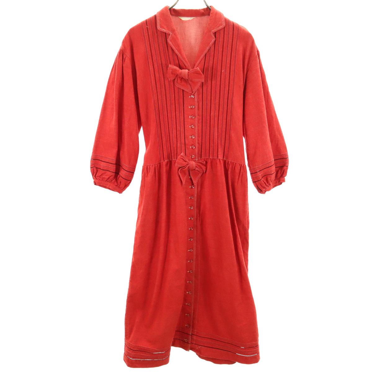 

PINK HOUSE Платье макси с длинным рукавом и открытым воротником, нейлон, красная серия, женское, б/у