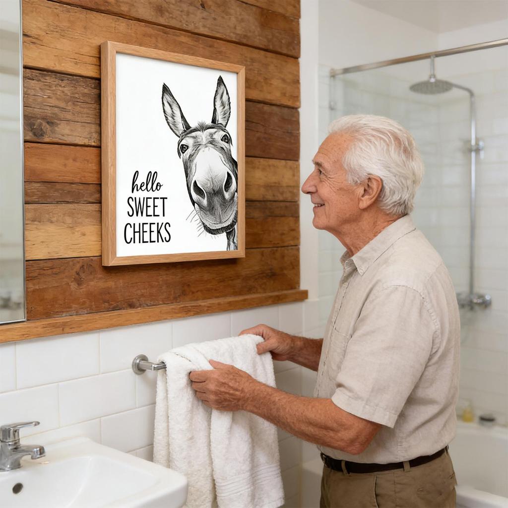 Animal Bathroom Wall Art Funny Toilet Decoration Humorous Toilet Wall Poster for Homeowners Renters College Students Apartments