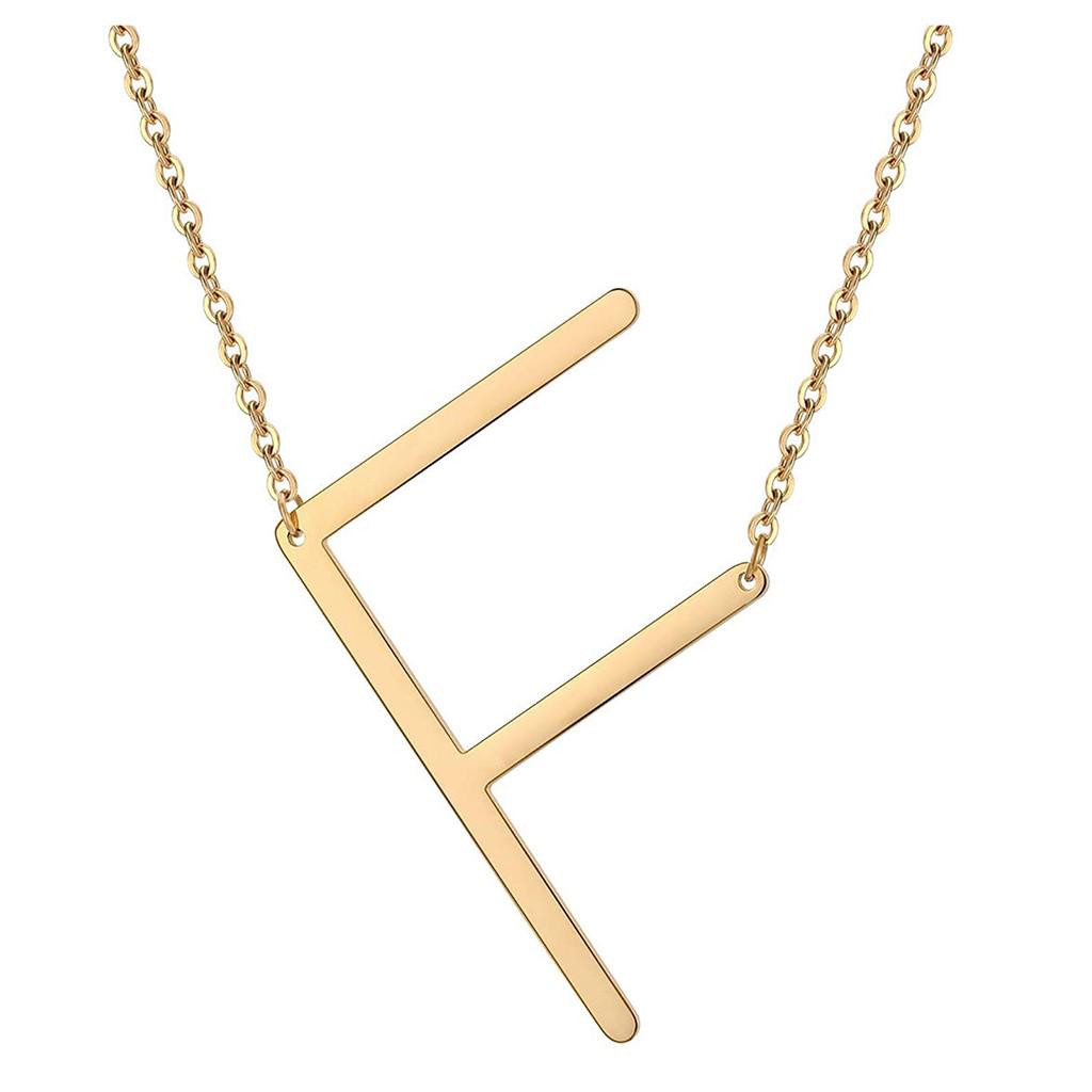 Titanium Steel Peach Heart Letter Necklace 26 Letters Love Clavicle Neck Chain