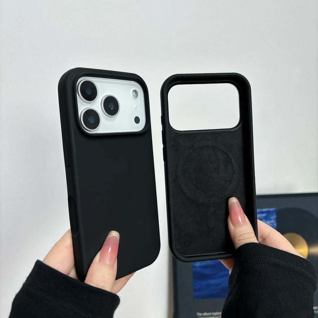 Official Solid Color Liquid Silicone Magsafe Phone Case for IPhone 17 Pro Max 16 15 14 13 12 11 Magnetic Wireless Charge Cover