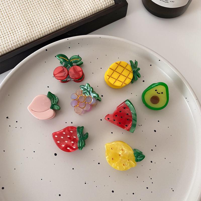 Cute Fruit Mini Hair Clips - Strawberry & Cherry Baby Bang Clips