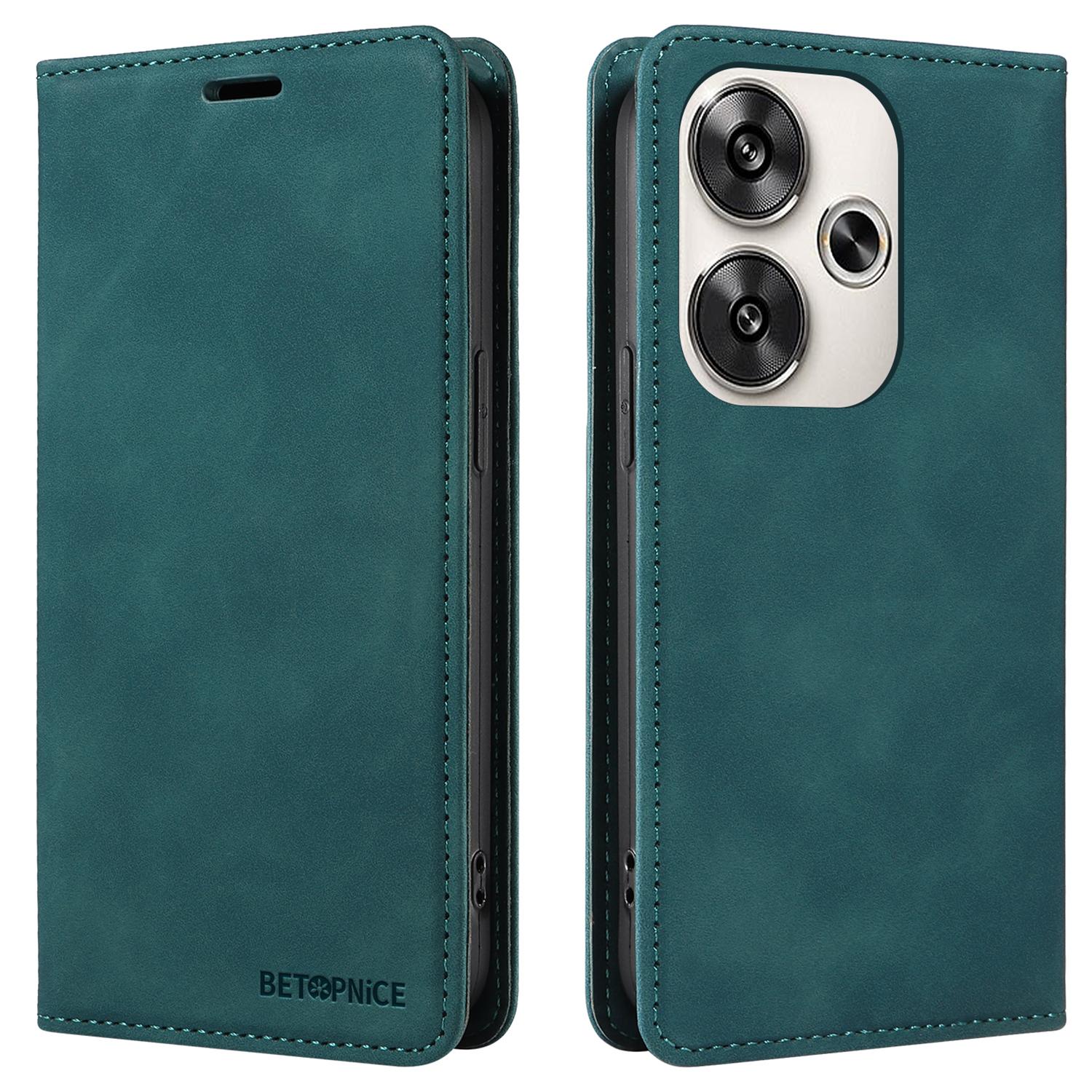 

BETOPNICE 003 For Xiaomi Redmi Turbo 3 5G/Poco F6 5G Case RFID Blocking Leather Phone Cover Green