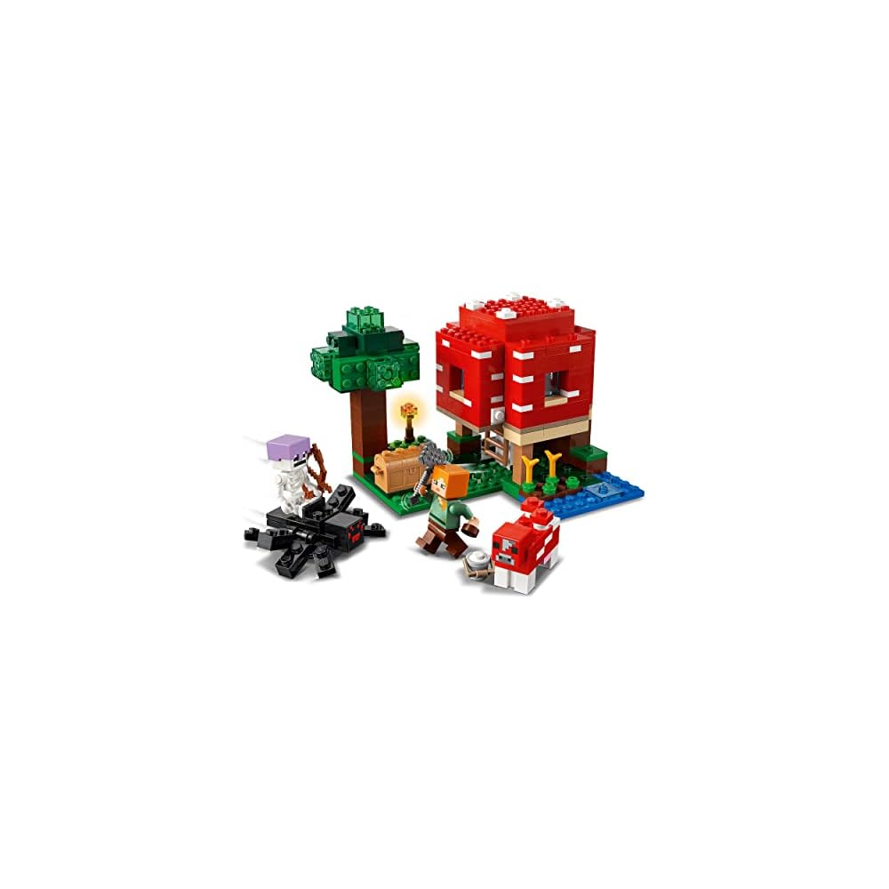 LEGO Minecraft Mushroom House Building Set 21179 for Kids Ages 8-10, Creative Toy for Boys and Girls