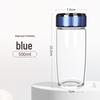 Shangqi 500ml Verdikte Glazen Waterfles Set met Blauwe Deksel