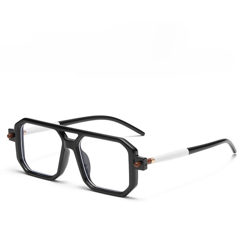 Vintage Square Sunglasses for Men Women  Retro Double Bridge Male Sun Glasses Eyewear Trendy Luxury Brand Design