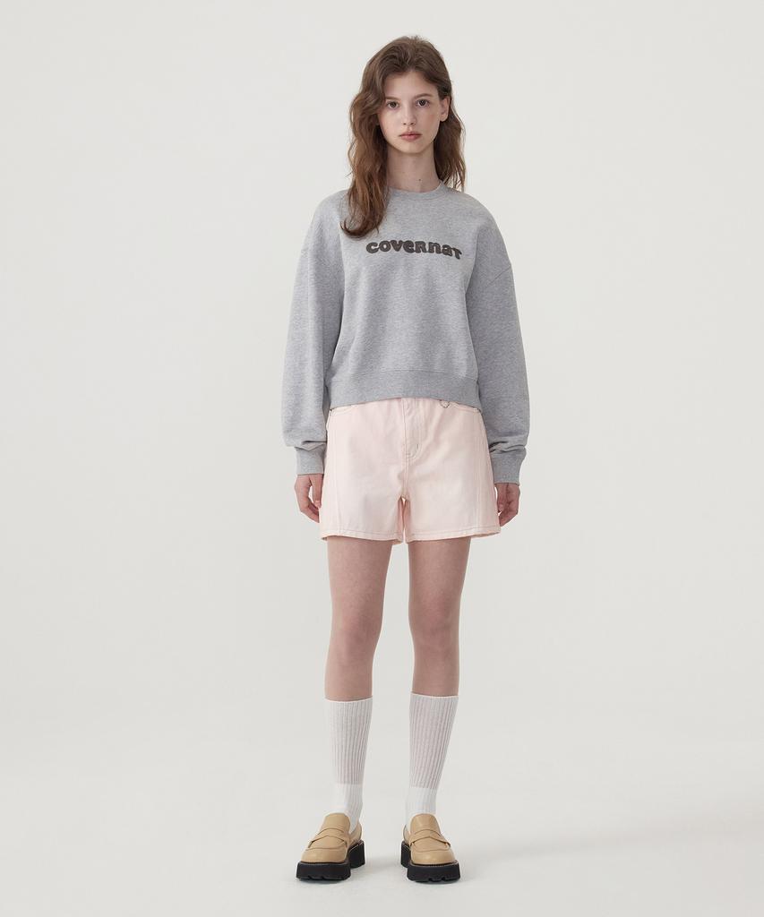 COVERNAT WOMAN Rope Cooper Logo Sweatshirt Melange Gray