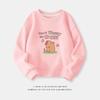 Cartoon Capybara Round Neck Sweatshirt for Boys and Girls - Spring/Autumn Long-Sleeve Shirt