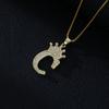 Fashion High-End Crown Letter Necklace Women'S Zircon Pendant Niche Stainless Steel Hip-Hop Pendant Accessories