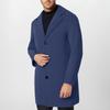 Trench Coat Men Wool Blend Coat Notched Collar Single Breasted Overcoat Business Casual Winter Jacket With Pockets