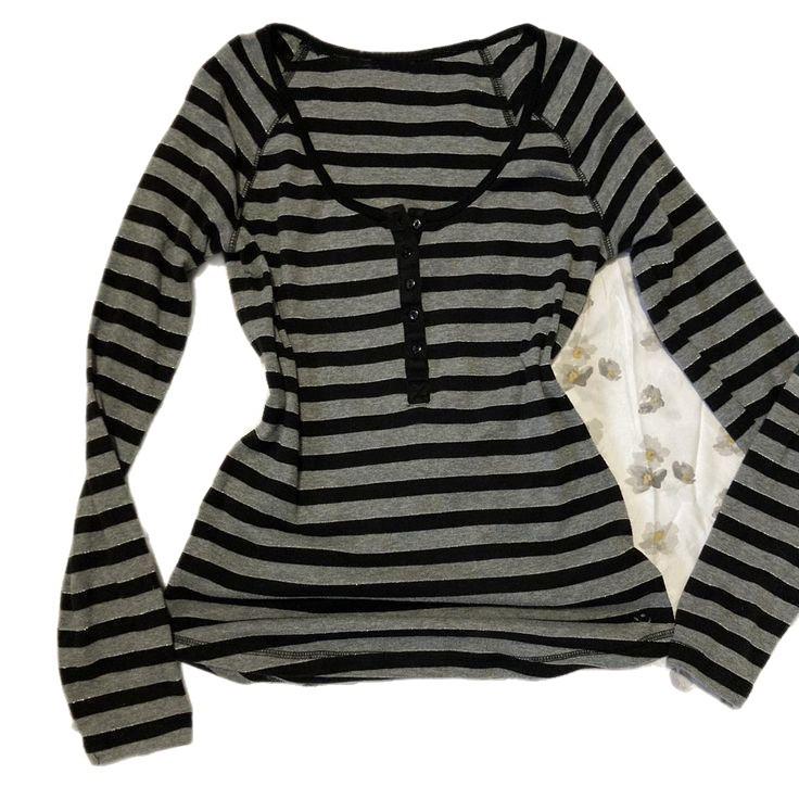 Autumn/Winter 2025 Striped V-Neck Slimming Bodycon Long-Sleeve Women's T-Shirt