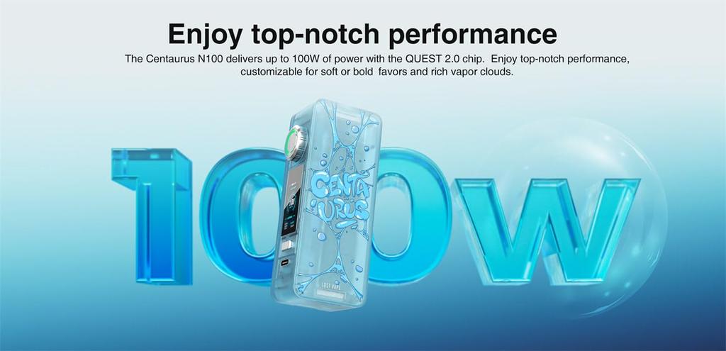 Lost Vape Centaurus N100 Mod Starter Kit with Centaurus Sub Ohm Tank (5ml) for Lost Vape Centaurus Electronic Cigarettes (Blue Waves)