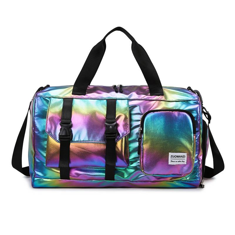 

Holographic Glamour Duffel Bag - Spacious,Stylish Shoulder Tote with Shoe Compartment for Effortless Weekend Escapes Travel Bags чорний
