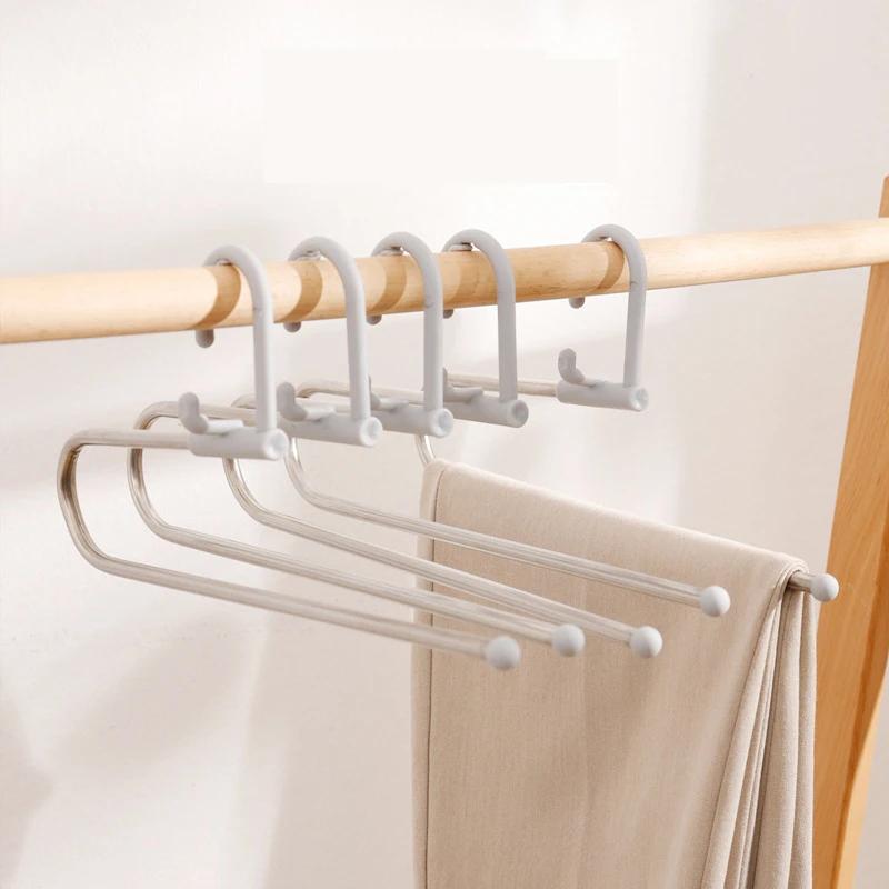 

5 шт. Штабелируемая вешалка для брюк, Z-образная вешалка для брюк, вешалка для брюк из нержавеющей стали Magic Storage Pants Racks для гардероба в общежитии 5PCS серый