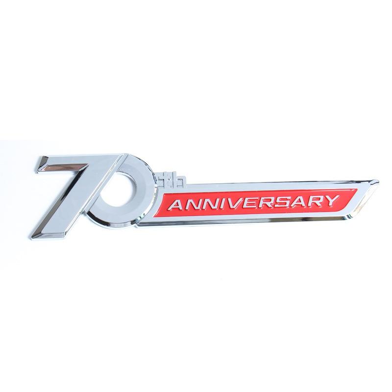 1 X Boční emblém auta 70. výročí 3D Chrome Logo odznak na kufru pro La-nd Cr-uiser LC300 LC200 FJ200 2016-2022 prosinec