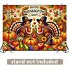 2D Background Banner 1pcs, Happy Thanksgiving, Turkey Pumpkin and Fruits Vibrant Backdrop for Home Party, Wedding