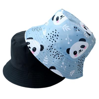 Double Sided Panda Bucket Hat for Men Women Outdoor Sun Protection Fisherman Cap Trendy