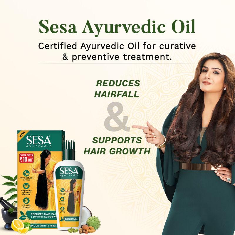 SESA Ayurvedic Hair Oil For Hair Fall Control & Growth With Bhringraj And 17 Herbs 5 Oils 90ml Pack Of 1