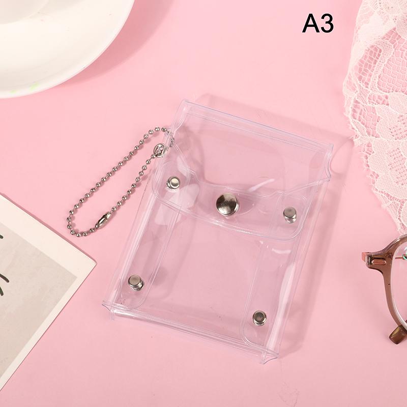 Glitter Transparent Coin Purse Pvc Photo Card Wallet For Girls Clear Mini Hasp Change Pouch Keychain