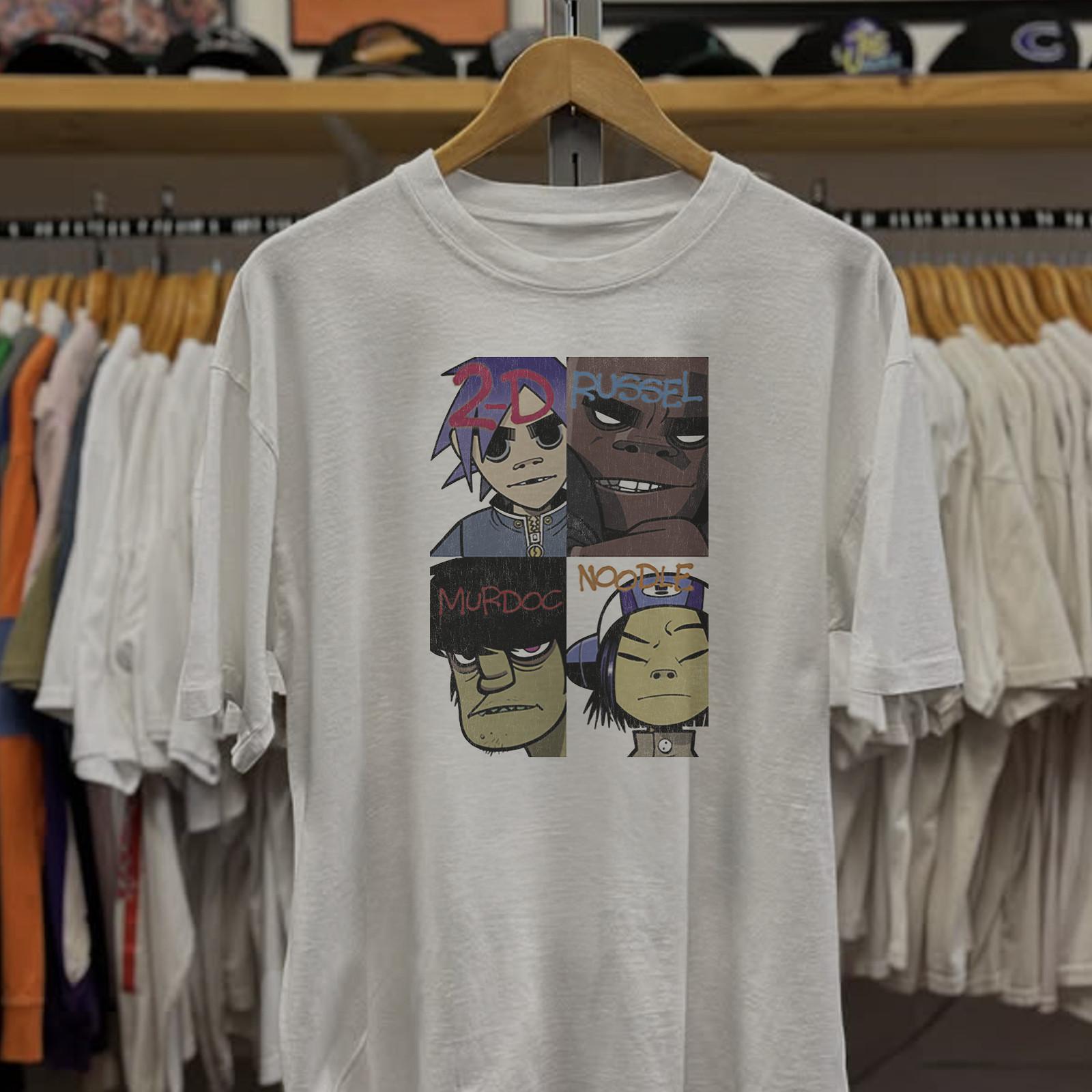 Aged Gorillaz Concert Washed T-Shirt White XXL S