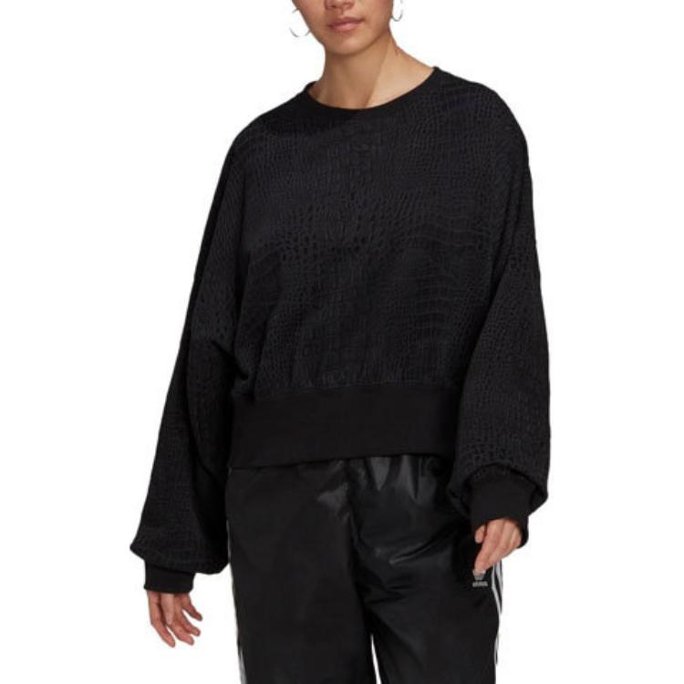 Adidas Originals Sweatshirts Women's Black Crew Neck Moderate Regular H20431