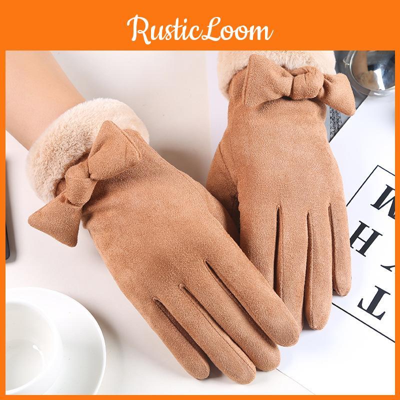Luxurious Winter Warm Thick Soft Cashmere Touch Screen Gloves For Stylish Women Ladies