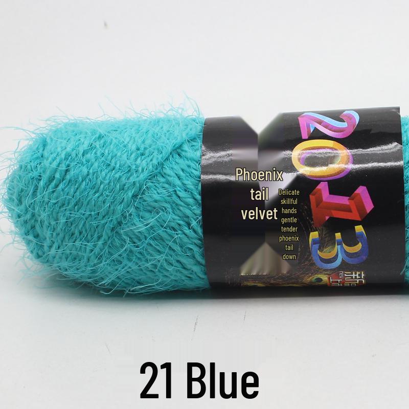 Handmade Mohair Peacock Feather Velvet Yarn for Sweater and Cardigan Knitting