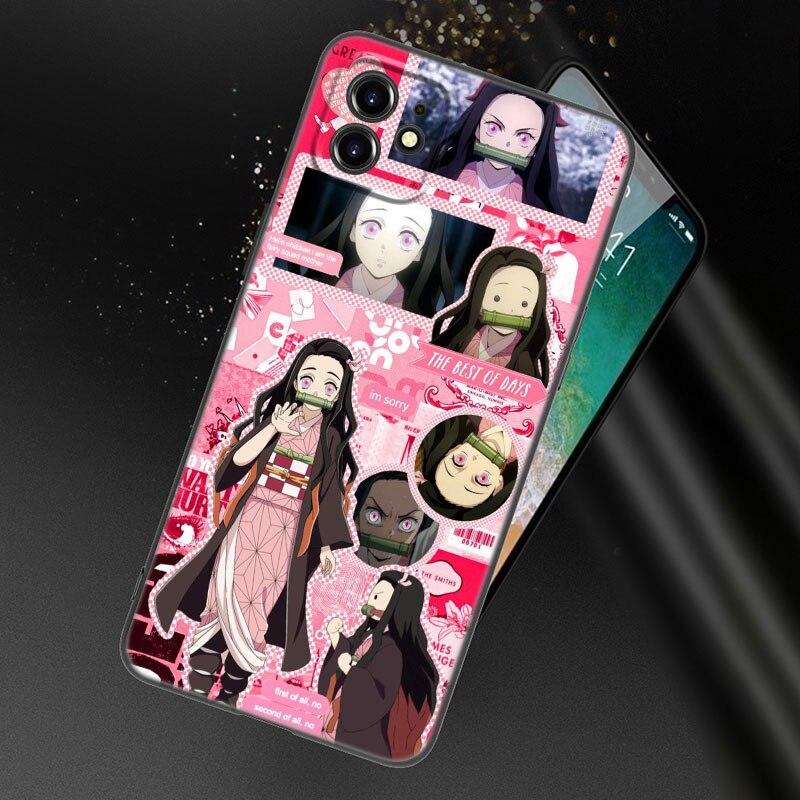 Demon Slayer Kamado Nezuko Anime Phone Case For Apple iPhone 13 12 Mini 11 Pro XS Max XR X 8 7 6S 6 Plus SE 2022 2020 5S 5 Cover