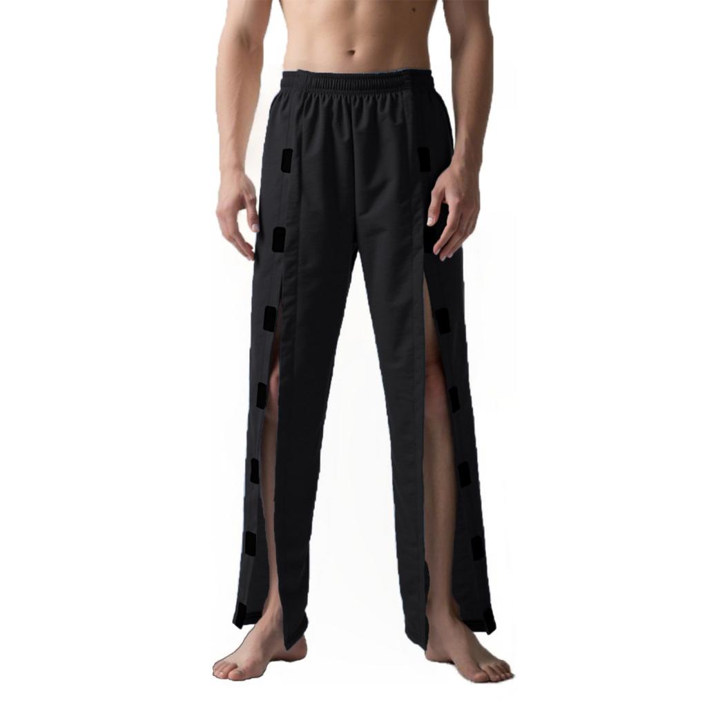Herrenhose mit doppelseitigem offenem Saum, lockerer Passform und lässiger Riemen-Tasche