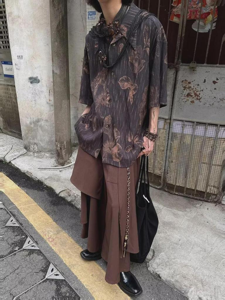 Yamamoto Dark Series Rivet Wide-Leg Harem Pants 2024