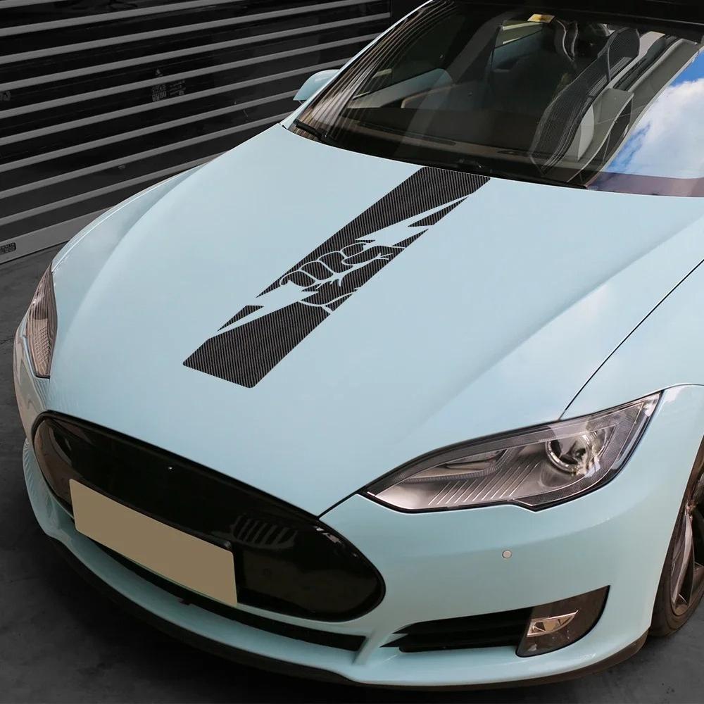 Car Engine Hood Sticker For Tesla Model 3 Model Y Waterproof Vinyl Decal Auto Bonnet Exterior Decorative Sticker Car Accessories