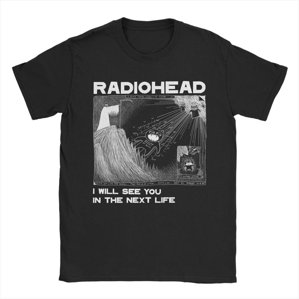Radiohead Rock Vintage Hip Hop T Shirts Men Women Cotton Leisure T-Shirt Crewneck Tees Short Sleeve Clothes 4XL 5XL