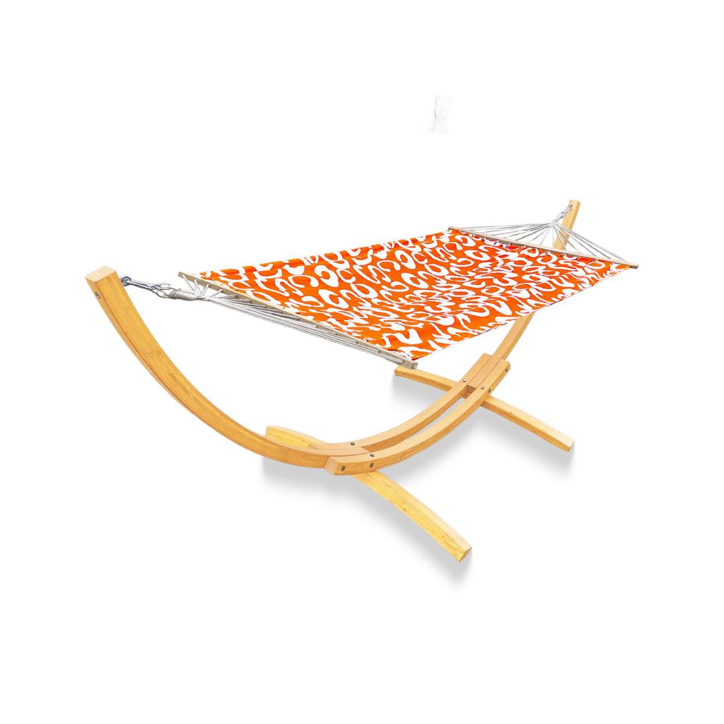 Outdoor Balcony Rocking Chair and Swing Hammock with Wooden Stand