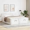 Ottoman Bed with Mattress White 160x200 Cm Faux Leather