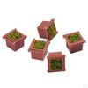 5pcs 1:100 Square Flower Bed Miniature Landscape for Table