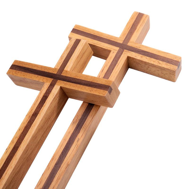 Wall Cross Home Decor Mysterious Simple Gift Durable Solid Rubber Wood Elegant Christian Style Craft Blessing Church