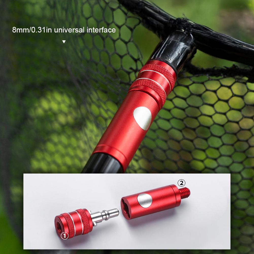 8MM Evrensel Alüminyum Alaşımlı Kepçe Ağı Bağlayıcı Düğmeli Serbest Bırakma Kepçe Ağı Dönen Önleyici Adaptör Balıkçılık Aksesuarları