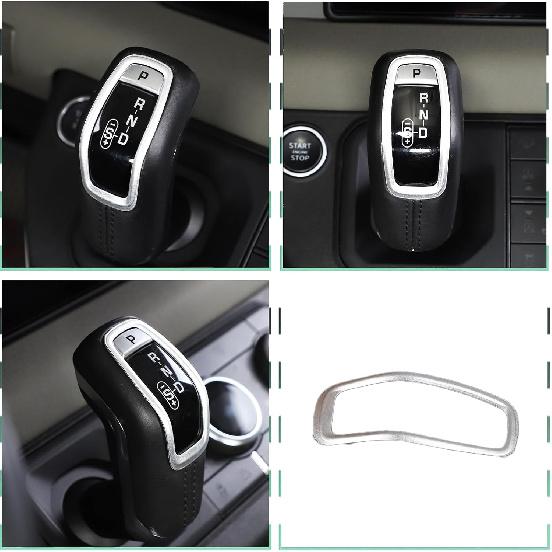 PIUGILH Gear Shift Knob Cover Compatible with Land Rover Defender 90 110 130 2020 2021 2022 2023, Car Center Gear Shift Cover Trim Accessories