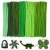 200 Pieces Green Pipe Cleaners Chenille Stem, Solid Color Pipe Cleaners Set for Pipe Cleaners DIY Arts Crafts Decorations