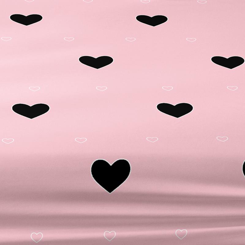 1 Simple Modern Heart-Shaped Geometry Printed Matte Fitted Sheet, Bedroom Printed Bed Cover, Bedding (Excluding Pillowcases)