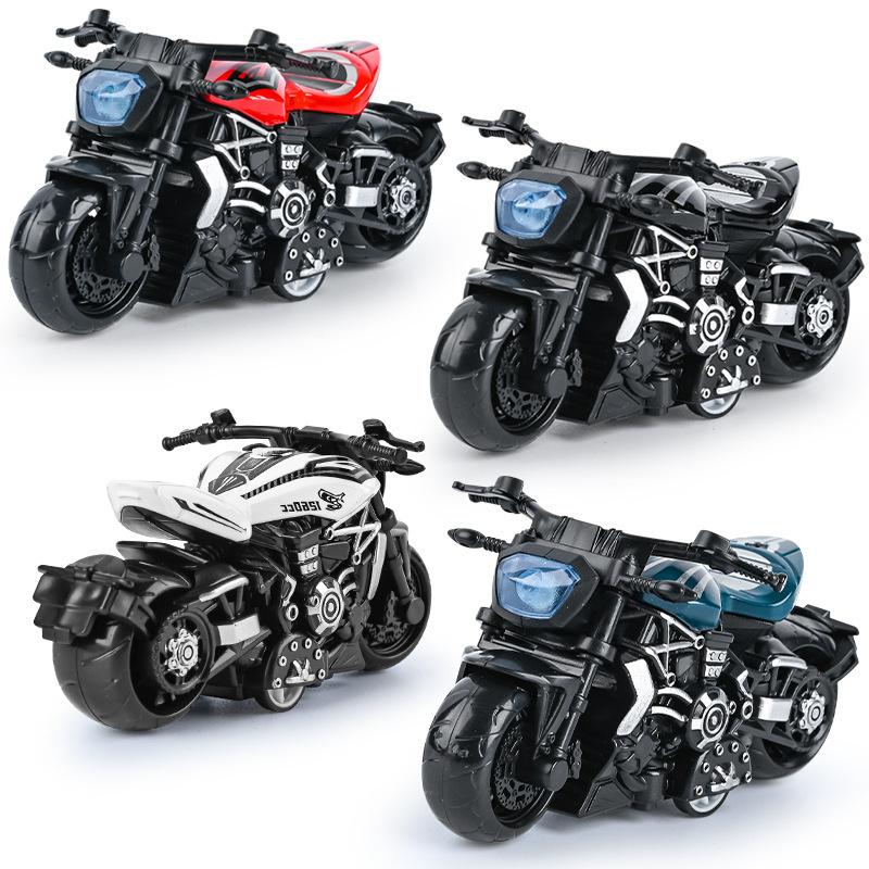 Boy Toy Simulation Pull Back Alloy Motorcycle Locomotive Model Children'S Toy Car Ornament Gift Decoration