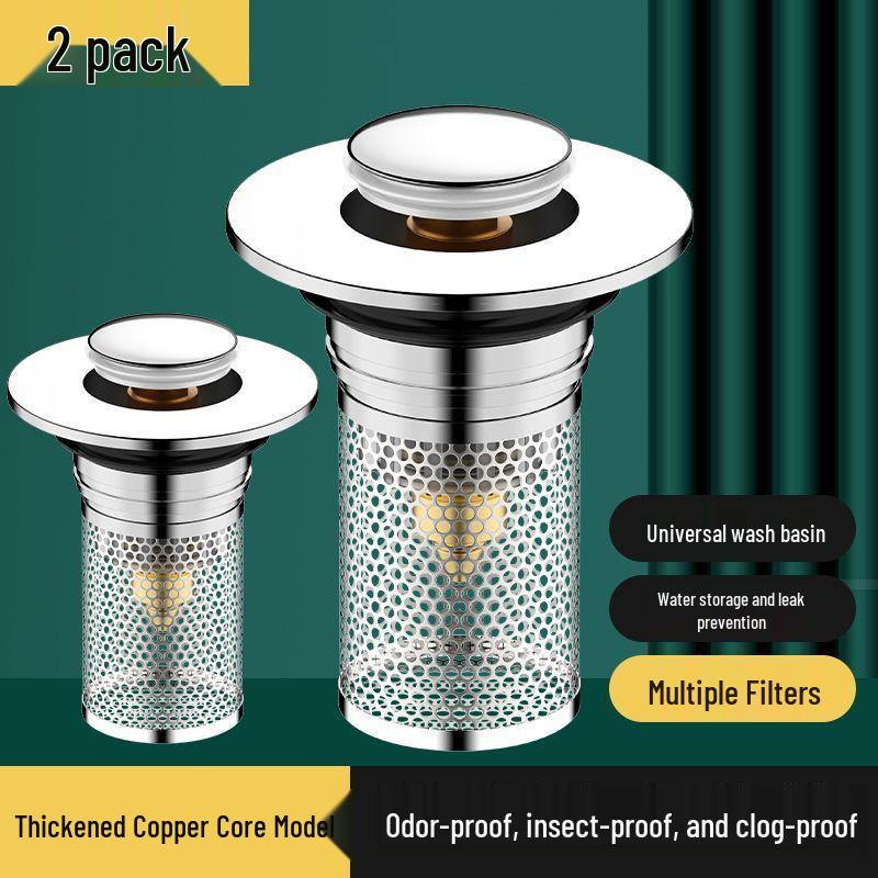 Universal Anti-Clog Bounce Filter Drain Stopper for Wash Basins