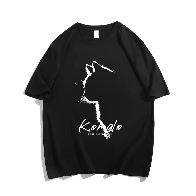 Summer Casual Oversized T Shirt Pure Cotton T-shirts for Men Harajuku Funny Cartoon Print White Y2k Tops Male Streetwear Youth