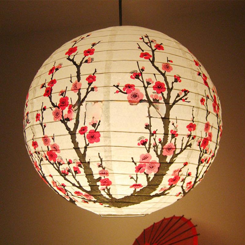 5pcs 30cm Printed Flower Round Paper Lantern Wedding Birthday Party Decorations Chinese Japanese Festival Paper Lantern Supplies