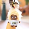 Keychain Doll Pendant, Mini Size Portable Soft Velvet Fabric Daily Wear Bag Charm Fried Hair Glasses Doll, Durable Accessory for Bags Keys Backpacks