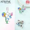 Charm Bead Charms Plata Dreamy Colorful Snail Flower Pendant Bead Charms Compatible With Authentic Bracelets Charm Bead Charms Ideal For Women Jewelle